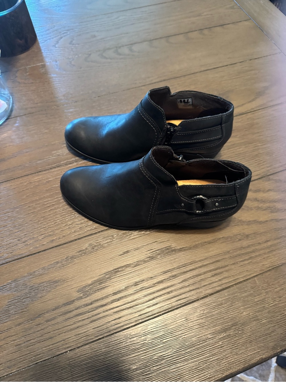Black Women's Ankle Boots - Sleek Slip-On Style